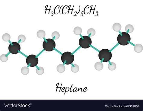 ch heptane molecule royalty  vector image
