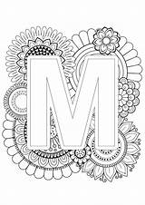 Mandala Alphabet Mindfulness Adult Coloringhome sketch template