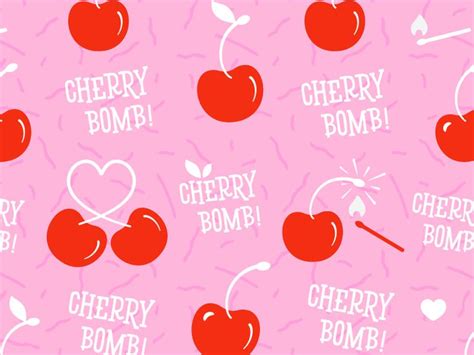 cherry bomb pattern illustration cherry bomb cherry bomb tattoo