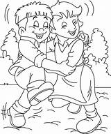 Coloring Pages Friends Friendship Kids sketch template