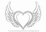 Wings Heart Draw Hearts Drawing Easy Coloring Pages Step Sketch Drawings Steps Human Drawingtutorials101 Pencil Paintingvalley Learn Sketches Colouring Tattoo sketch template