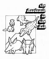 Aardvark Coloring Pages Sheet Color Animals Town Animal Print Back sketch template