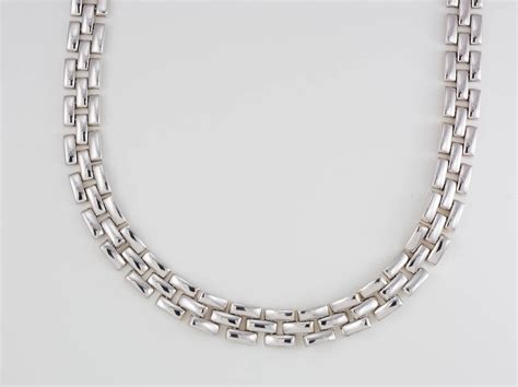 white gold necklace flexible links  high polish