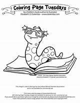 Coloring Pages Book August Colouring Reading Sheets School Worm Library Open Dulemba Bookworm Cliparts Back Clipart Tuesday Worms Re Kids sketch template