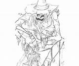 Scarecrow Coloring Batman Pages Arkham City Printable Character Lego Line Fujiwara Yumiko Riddler Library Clipart Popular sketch template