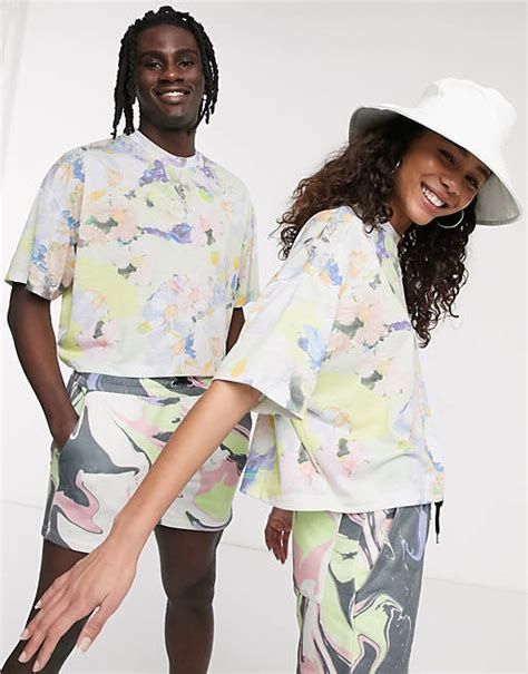 asos design  glaad unisex  piece cropped  shirt  floral print asos