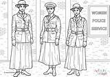 Colouring Women Wwi Police Service Pages War During First History Village Activity Explore sketch template