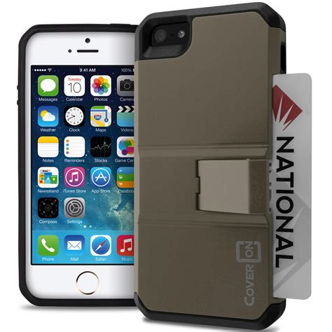 Titanium Gray Black Hybrid Card Phone Cover Case For