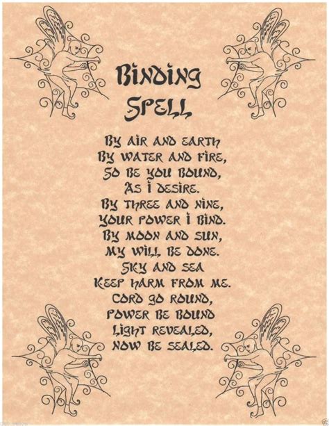 Printable Binding Spell Witches Of The Craft® Witch Spell Book
