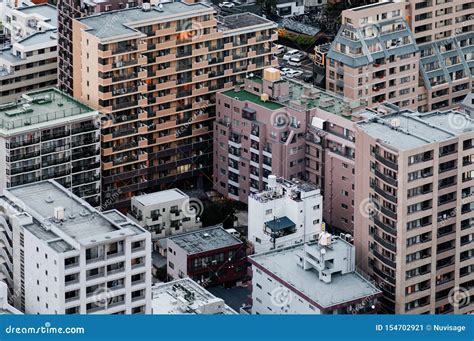 aerial view apartment buildings  residential area  ichikawa