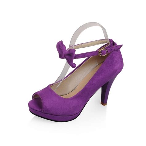 cheap vintage peep toe stiletto super high heel purple