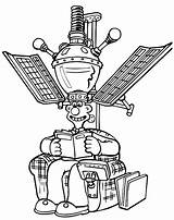 Wallace Gromit Coloring Pages Chair Hightech Satellite Arm sketch template