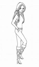 Coloring Fashion Model Outfit Casual Pages Colouring Printable Girls Adult Coloringsky Outfits Choose Board sketch template