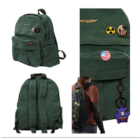 ellie cosplay backpack the last of us school bag rucksack badge brooch