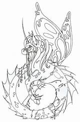 Coloring Pages Hippocampus Dragon Fairy Adult Inked Drawings Evil Sea Sheets Printable Books Choose Board Deviantart Colouring Fantasy Book Mermaid sketch template