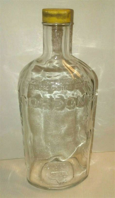 Gordon S Clear Glass Bottle And Original Lid Cap 9 Gordons