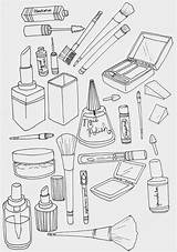 Maquillaje Household Dibujar Colouring Printable Cosmeticos Coloringtop Adulte 1126 Messed Colorier Divyajanani Davemelillo Chanel sketch template