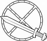 Shields Shield Clipart Sword Library Clip Cartoon sketch template