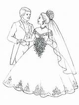 Coloring Pages Bride Brides Veil Groom Getcolorings sketch template
