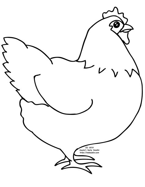 printable coloring page featuring  chicken hen chicken