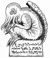 Cthulhu Lovecraft Mwf Lovecraftian Mockman Mythos Cthulu Sketch1 Meetyourmonster Mock sketch template