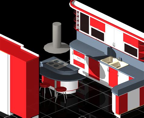 modular kitchen auto cad    model cgtrader