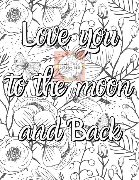 love    moon  coloring page digital  etsy espana