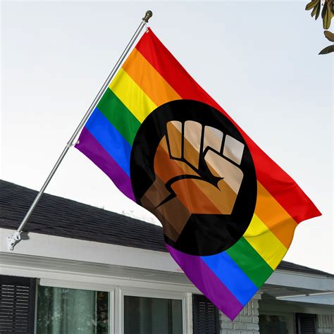 Blm Fist Pride Flag 3x5 Lgbtq Pride Flag With Power Fist Etsy