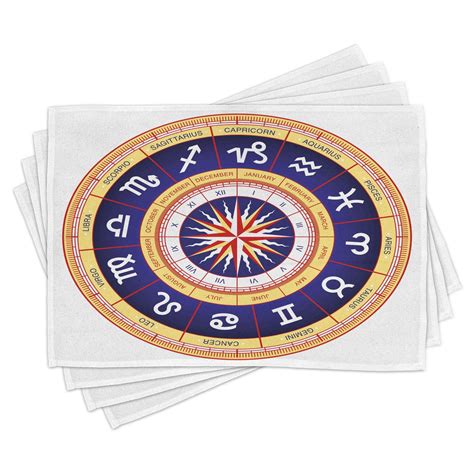 astrology placemats set   astrological wheel cancer leo virgo libra