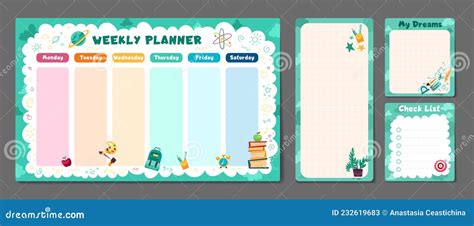 cute set  printable weekly  daily planner note paper design