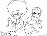 Boondocks Coloring Pages Freeman Brothers Lineart Printable Kids Bettercoloring sketch template