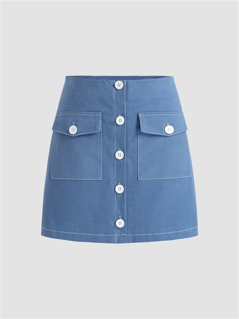 stitching button up skirt cider