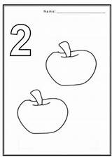 Coloring Pages Number Numbers Preschoolers Fruits Preschool Worksheets Toddler Kindergarten Color Fruit Template Crafts sketch template