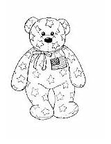 Coloring Patriotic Beanie Bear Baby Pages Activity sketch template