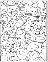 Coloring Pages Fiesta Primitive Rug Hooking Patterns Karla Gerard Printable Paper Folk Pattern Popular Drawing Colouring Embroidery Blooms Flowers Ebay sketch template