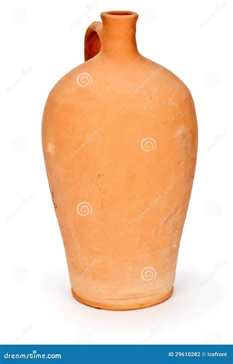 clay pot stock photo image  handicraft pitcher beige