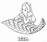 Liza Naam Kleurplaat sketch template