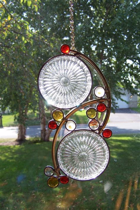 stained glass suncatcher  upcycled  sawtoothstainedglass