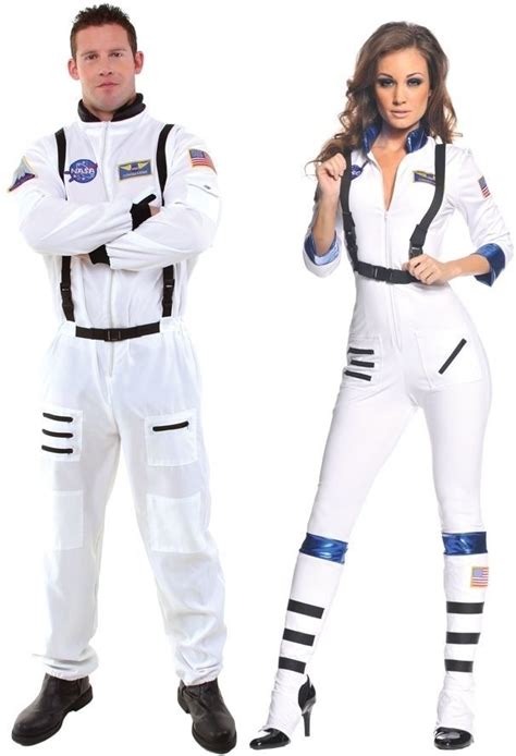 Couples Blast Off Astronaut Adult Costume Aviator Pair Duo Theme Party