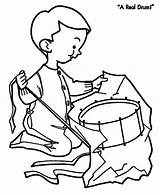 Drummer Boy Coloring Pages Christmas Present Open His Kids Color sketch template