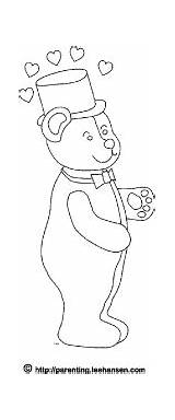Wedding Bear Coloring Groom Teddy Printable sketch template