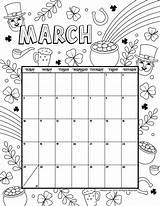 March Printable Daycare Kalender Calendars Woojr Ausmalbilder Schedule Woo Planner Crafty März Patricks sketch template