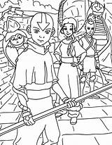 Avatar Coloring Last Pages Air Bender sketch template