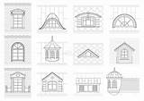 Attic Facade Telhados Siluetas Roofs Silhuetas Cidade Pediments Vetor Vecteezy Tejados sketch template