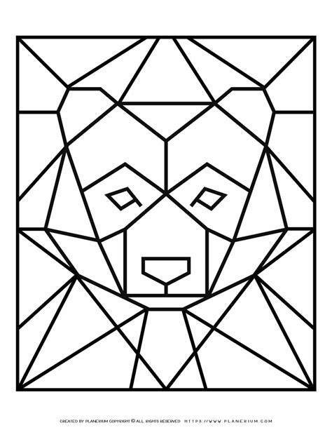geometric bear coloring page creativity meets learning