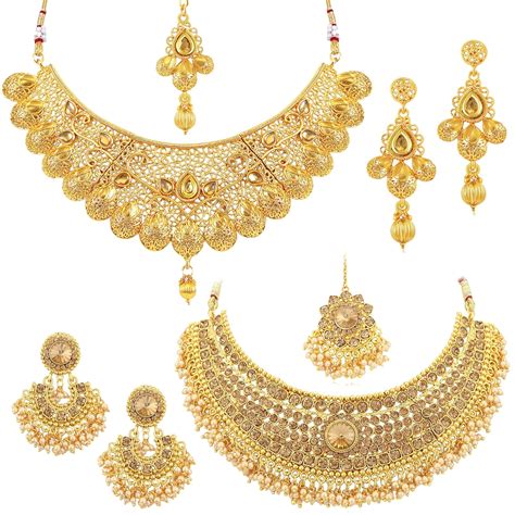 buy sukkhi glamorous lct gold plated wedding jewellery pearl choker