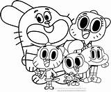 Gumball Amazing Pages Watterson Coloring Printable Cartoon Siblings Categories Family Kids Template sketch template