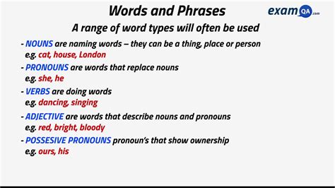 words  phrases gcse english language youtube