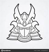 Samurai Mask Drawing Warrior Vector Getdrawings sketch template