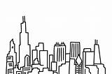 Chicago Skyline Outline Drawing Redbubble Canvas Clipartmag Prints Getdrawings sketch template